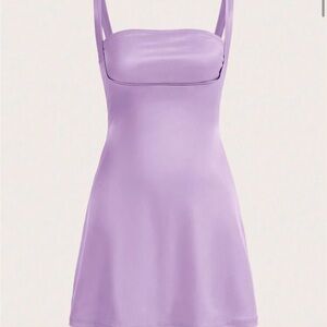 Lavender Satin Slip Dress